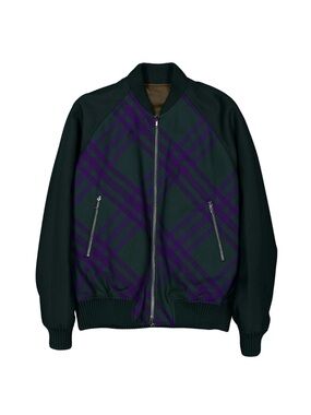 BURBERRY Checked Reversible Bomber Jacket With Zipper Men’s Size SMALL NEW!